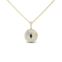 Lab Grown Alexandrite & Diamond Evil Eye Medallion Necklace - Kaitlyn
