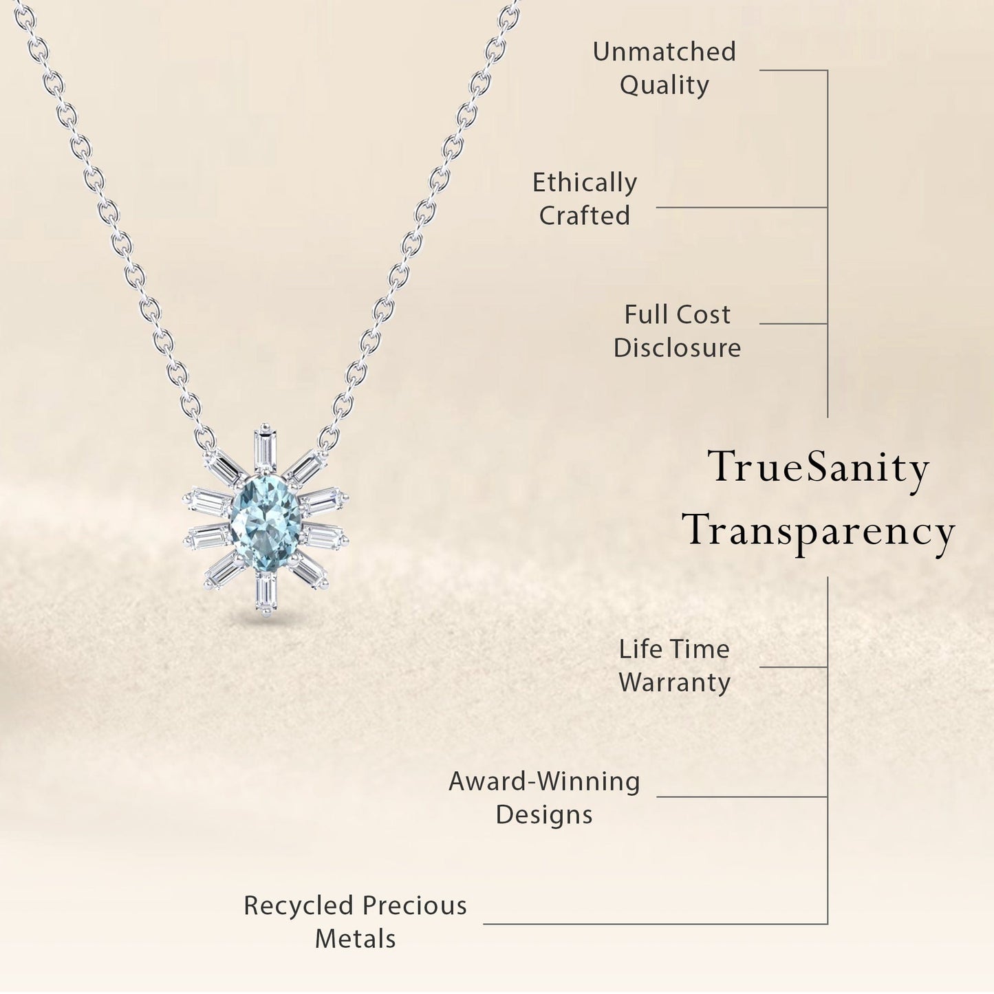 Black & White Diamond Starburst Necklace - Laura