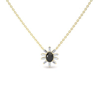 Black & White Diamond Starburst Necklace - Laura