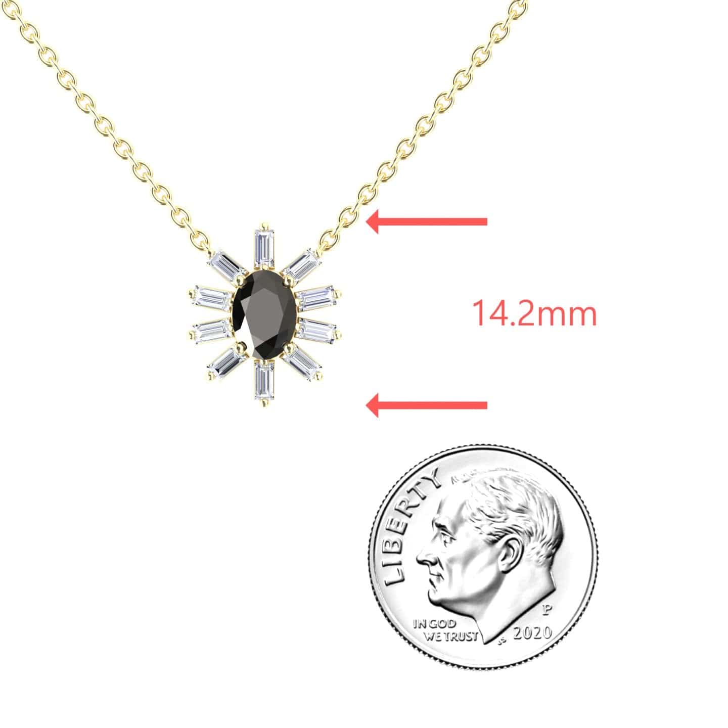 Black & White Diamond Starburst Necklace - Laura