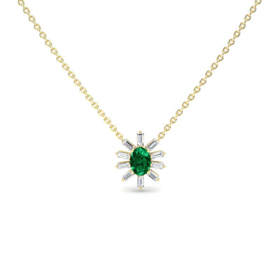 Emerald & Diamond Starburst Necklace