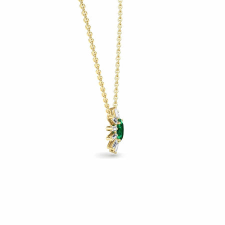 Emerald & Diamond Starburst Necklace - Laura