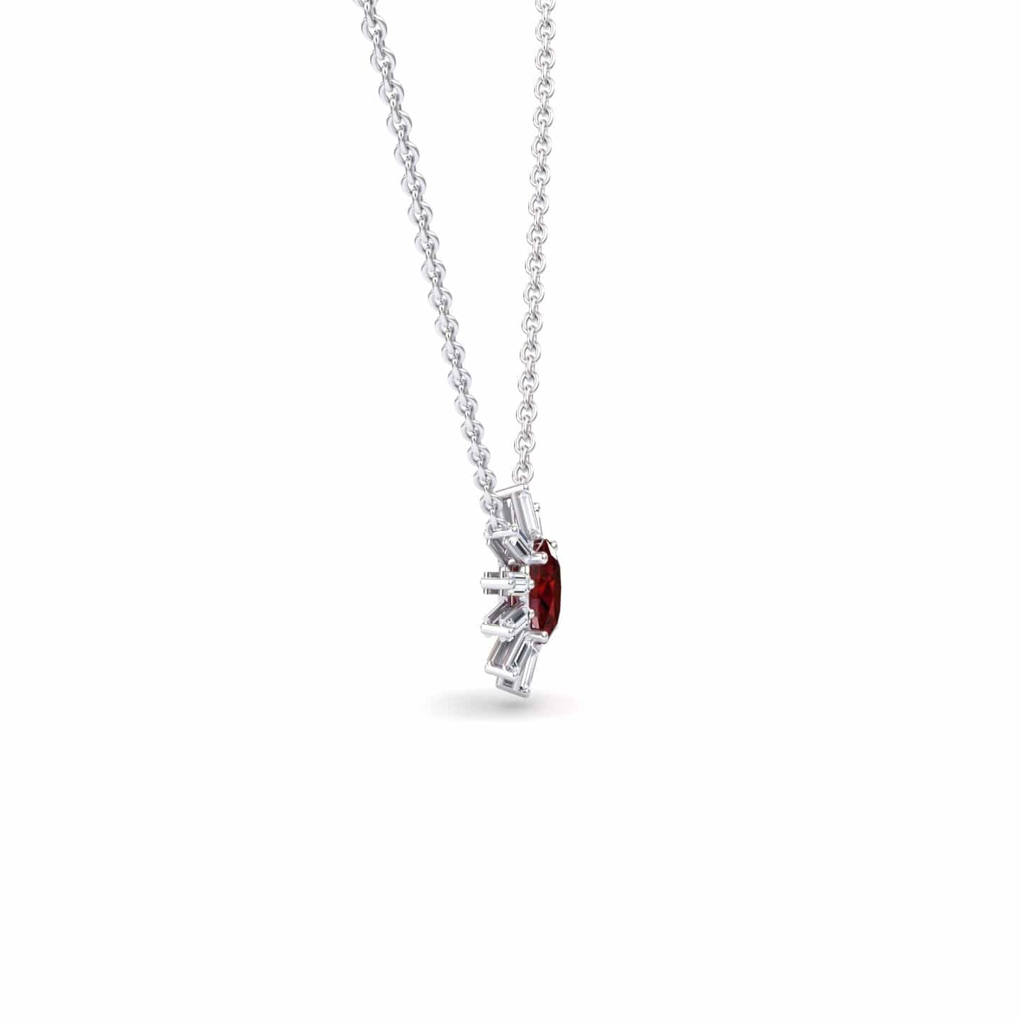 Ruby & Diamond Starburst Necklace - Laura