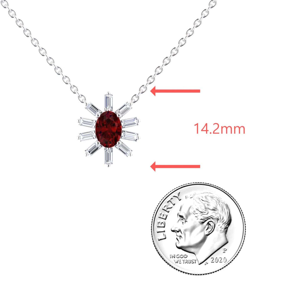 Ruby & Diamond Starburst Necklace - Laura