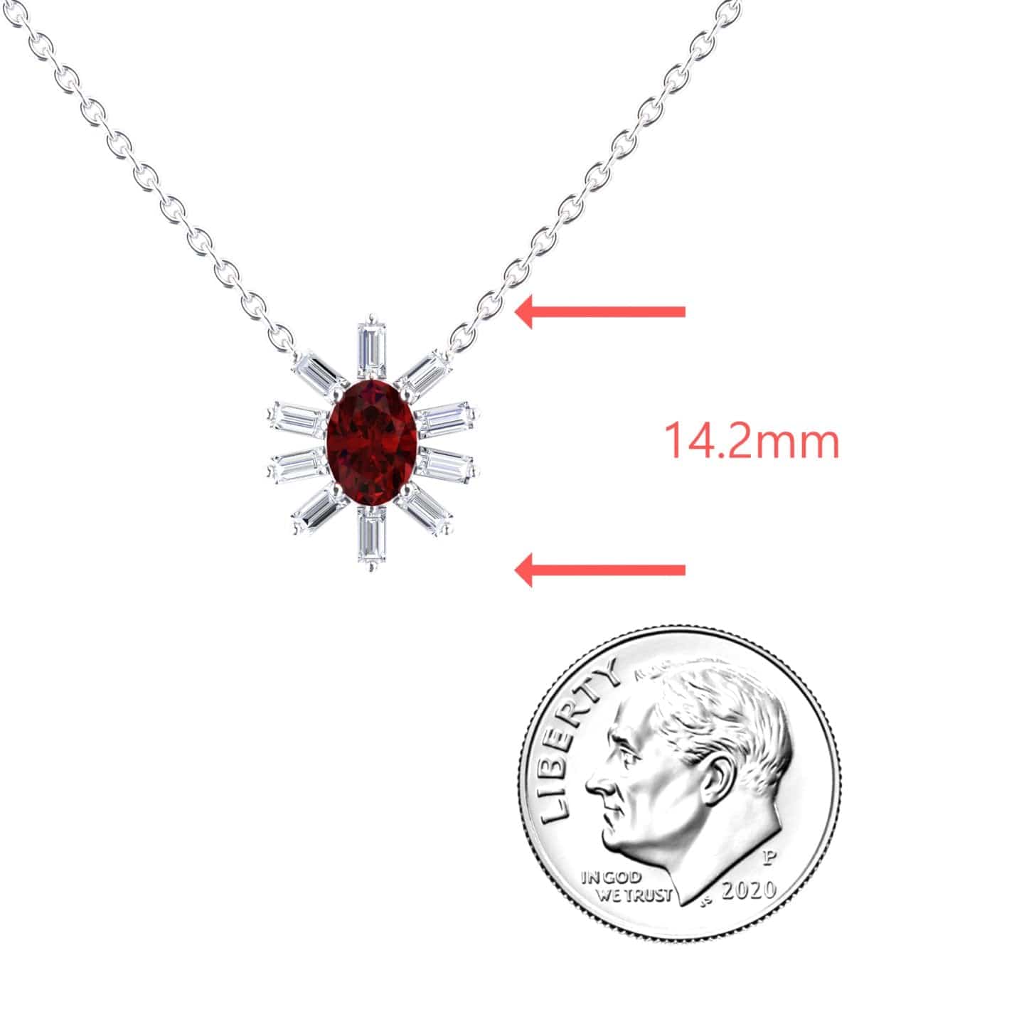 Ruby & Diamond Starburst Necklace - Laura