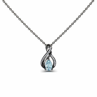 Aquamarine & Diamond Infinity Twist Necklace