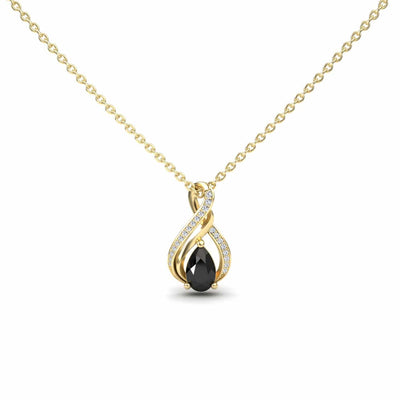 Black & White Diamond Infinity Twist Necklace