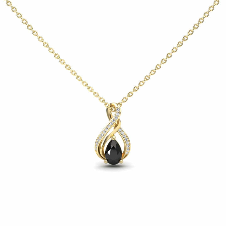 Black & White Diamond Infinity Twist Necklace - Maddison