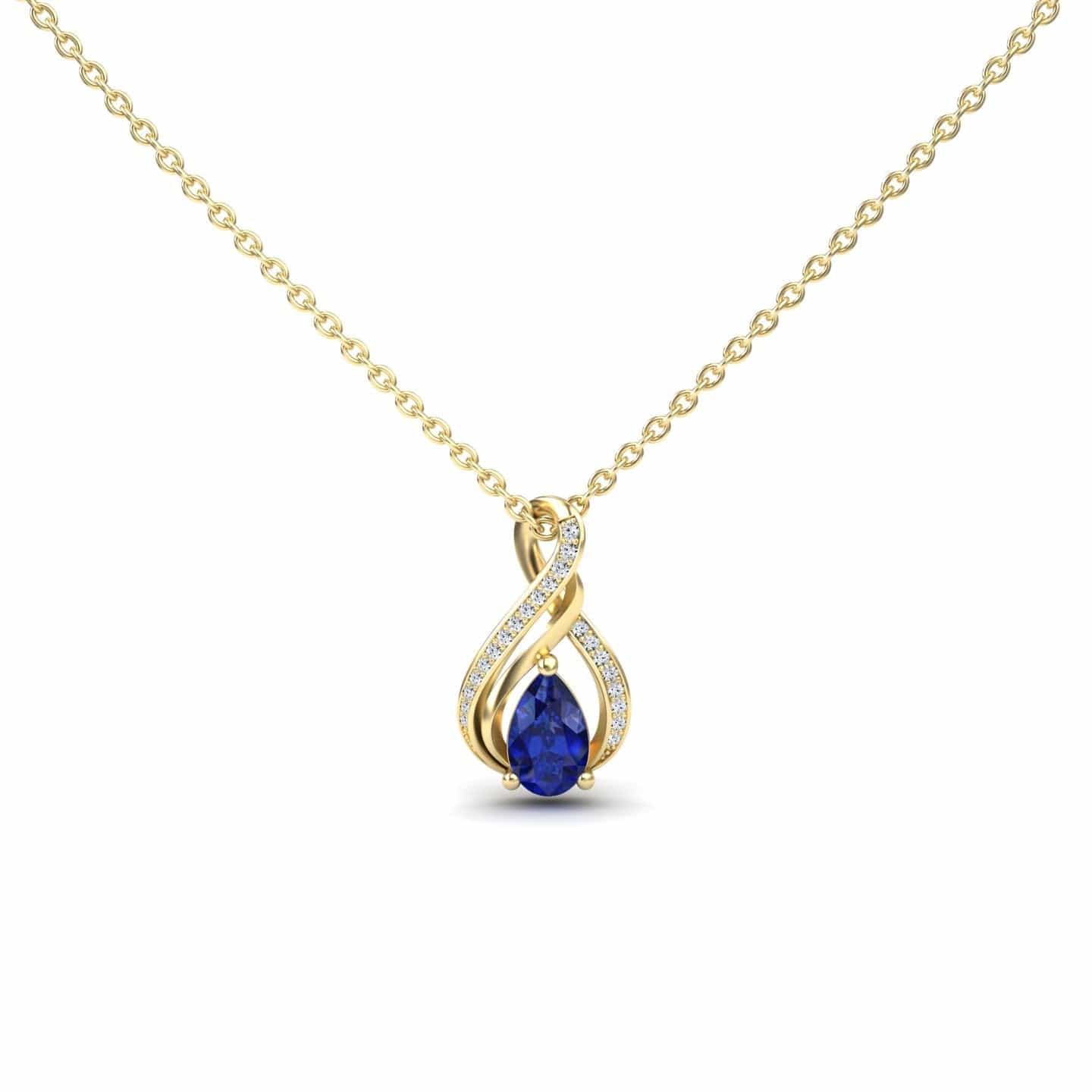 Blue Sapphire & Diamond Infinity Twist Necklace - Maddison