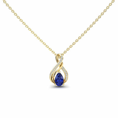 Blue Sapphire & Diamond Infinity Twist Necklace