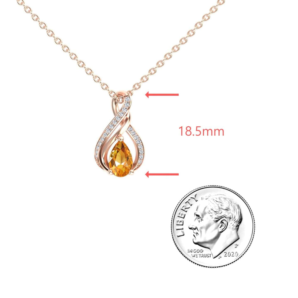 Citrine & Diamond Infinity Twist Necklace - Maddison