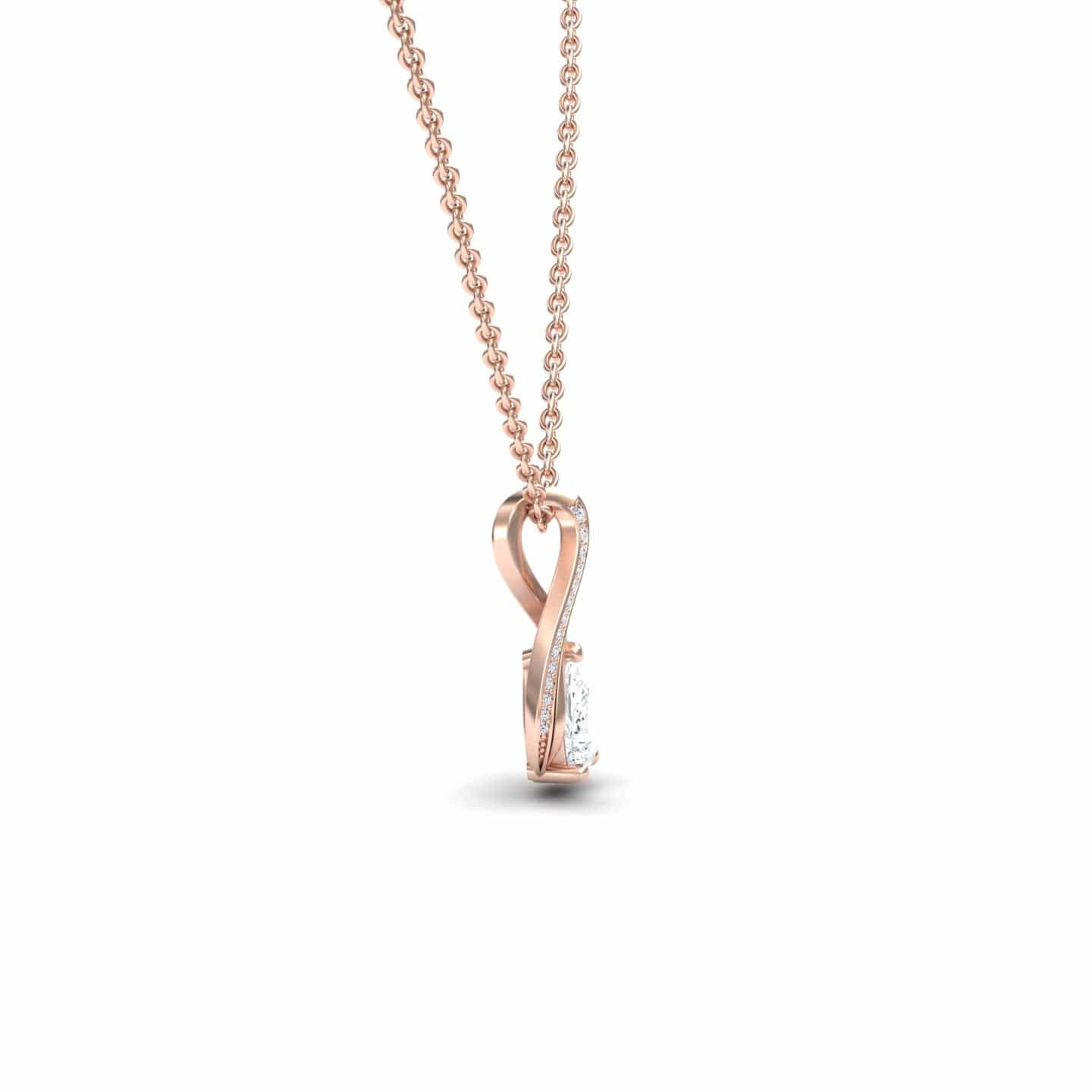 White Diamond Infinity Twist Necklace - Maddison