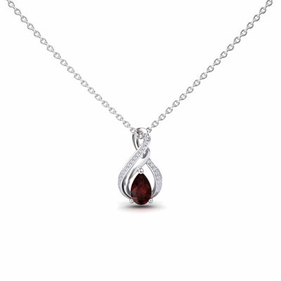 Garnet & Diamond Infinity Twist Necklace