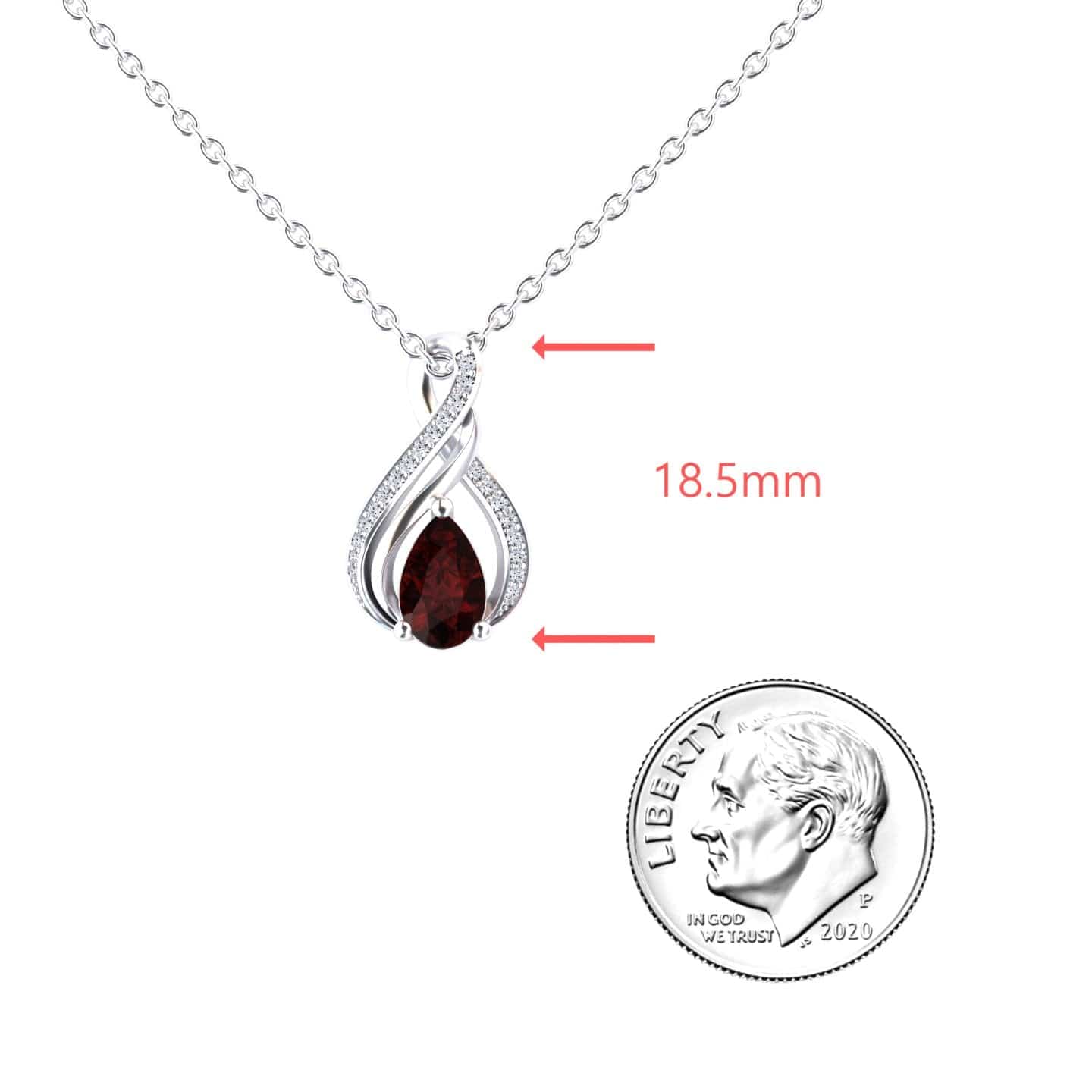 Garnet & Diamond Infinity Twist Necklace - Maddison