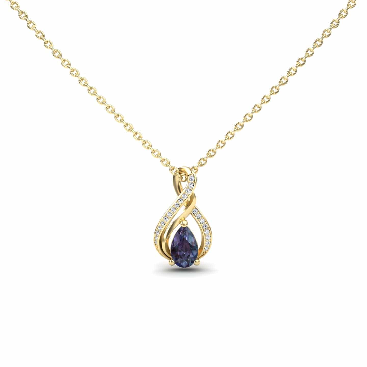 Lab Grown Alexandrite & Diamond Infinity Twist Necklace - Maddison