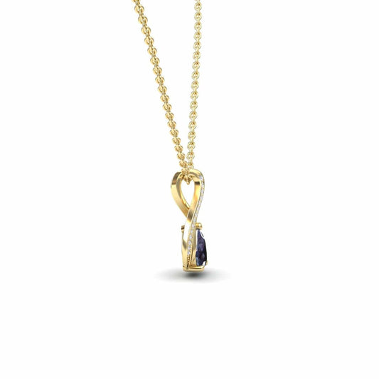 Lab Grown Alexandrite & Diamond Infinity Twist Necklace - Maddison