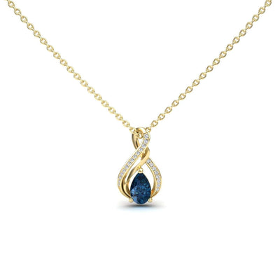 London Blue Topaz & Diamond Infinity Twist Necklace