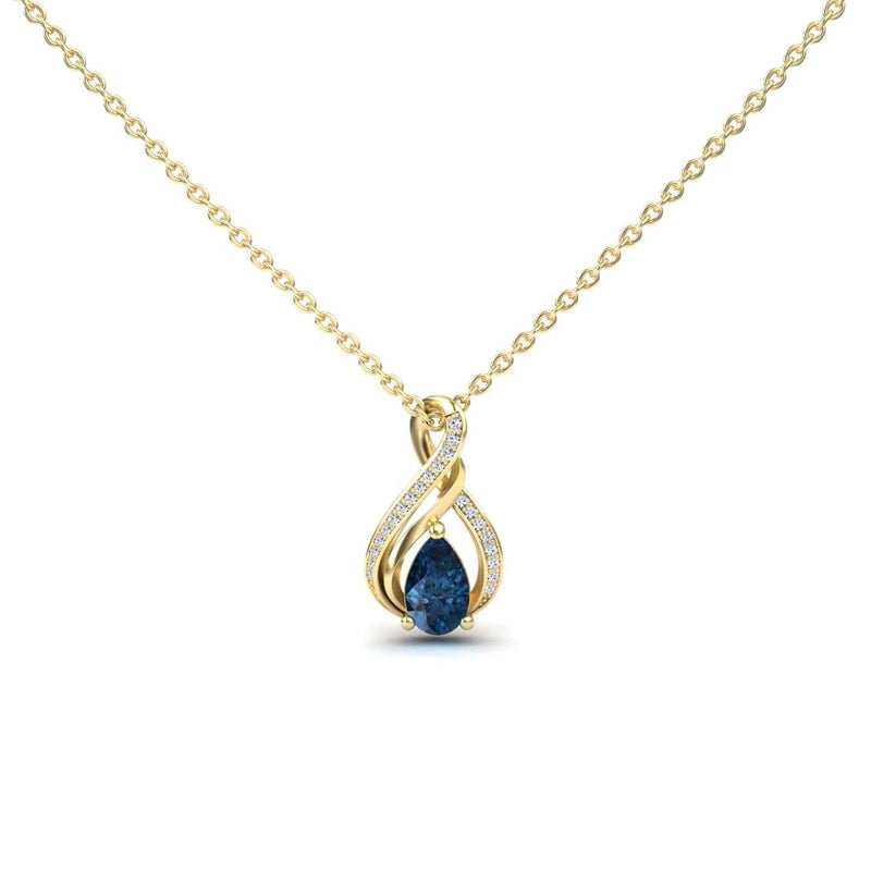 London Blue Topaz & Diamond Infinity Twist Necklace - Maddison