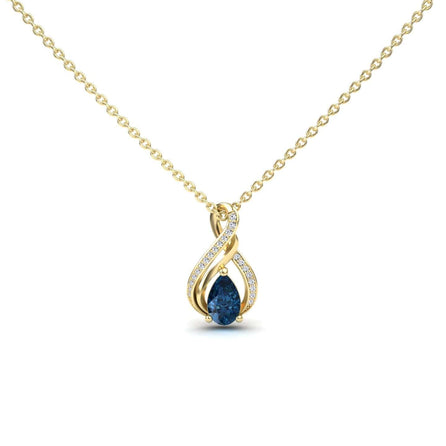 London Blue Topaz & Diamond Infinity Twist Necklace - Maddison