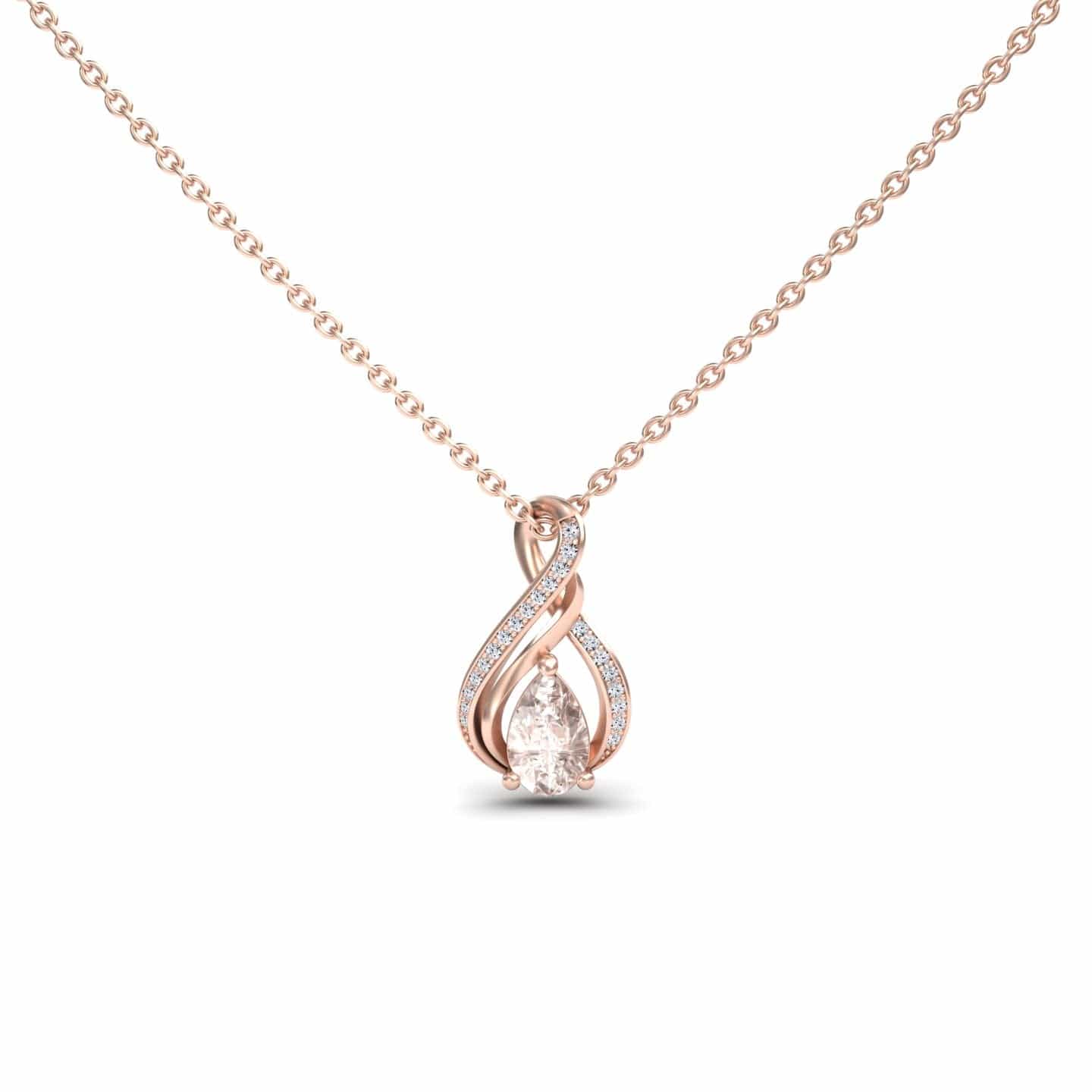 Morganite & Diamond Infinity Twist Necklace - Maddison
