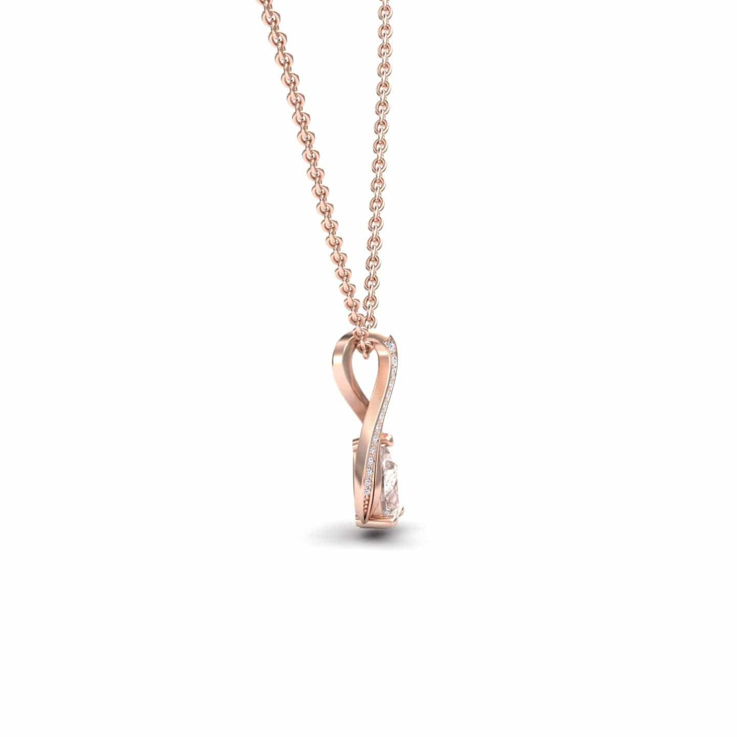 Morganite & Diamond Infinity Twist Necklace - Maddison