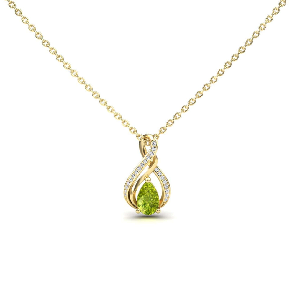 Peridot & Diamond Infinity Twist Necklace - Maddison