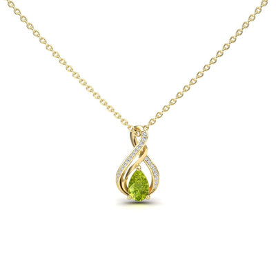 Peridot & Diamond Infinity Twist Necklace