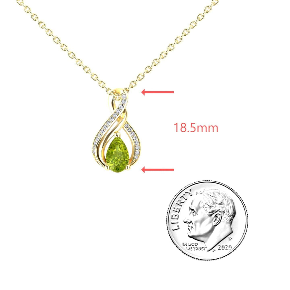 Peridot & Diamond Infinity Twist Necklace - Maddison