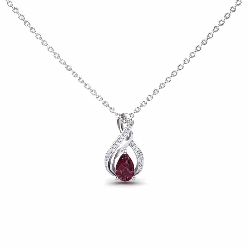 Rhodolite Garnet & Diamond Infinity Twist Necklace - Maddison