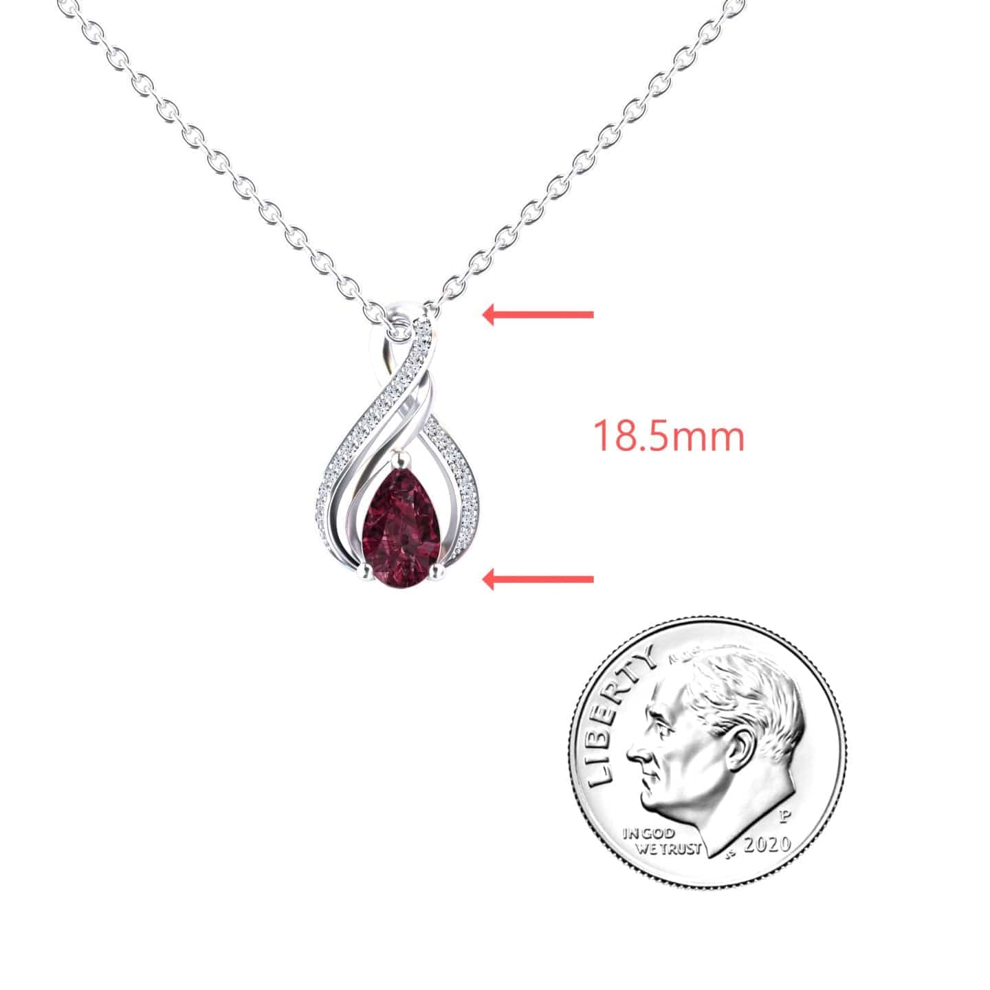 Rhodolite Garnet & Diamond Infinity Twist Necklace - Maddison