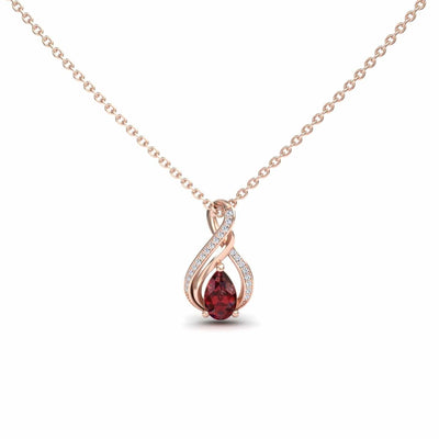 Ruby & Diamond Infinity Twist Necklace