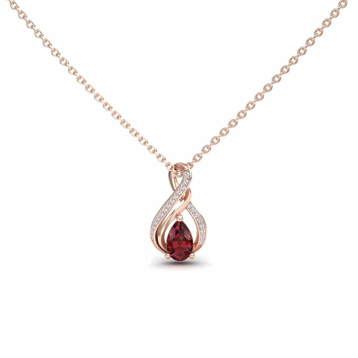 Ruby & Diamond Infinity Twist Necklace - Maddison