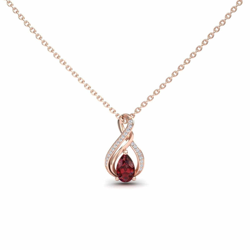 Ruby & Diamond Infinity Twist Necklace - Maddison