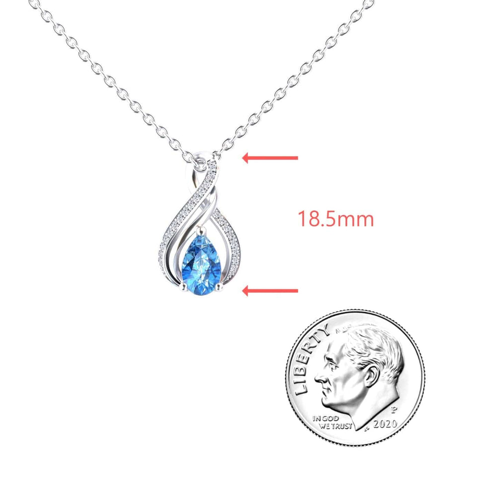 Swiss Blue Topaz & Diamond Infinity Twist Necklace - Maddison