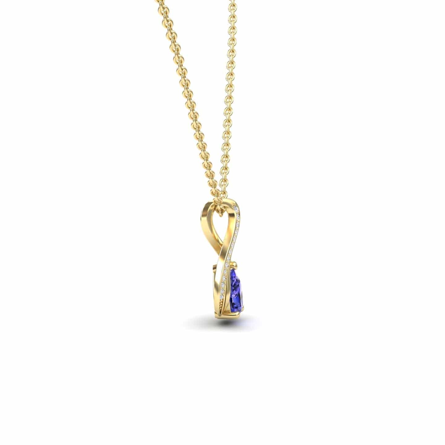 Tanzanite & Diamond Infinity Twist Necklace - Maddison