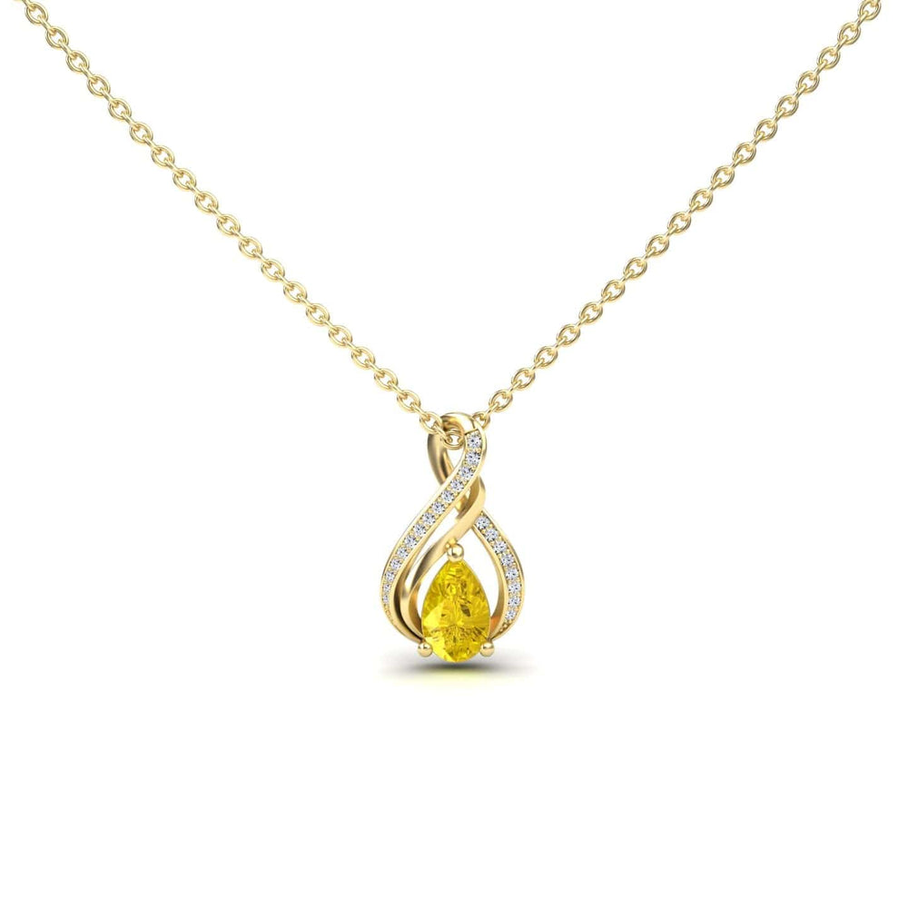 Yellow Sapphire & Diamond Infinity Twist Necklace - Maddison