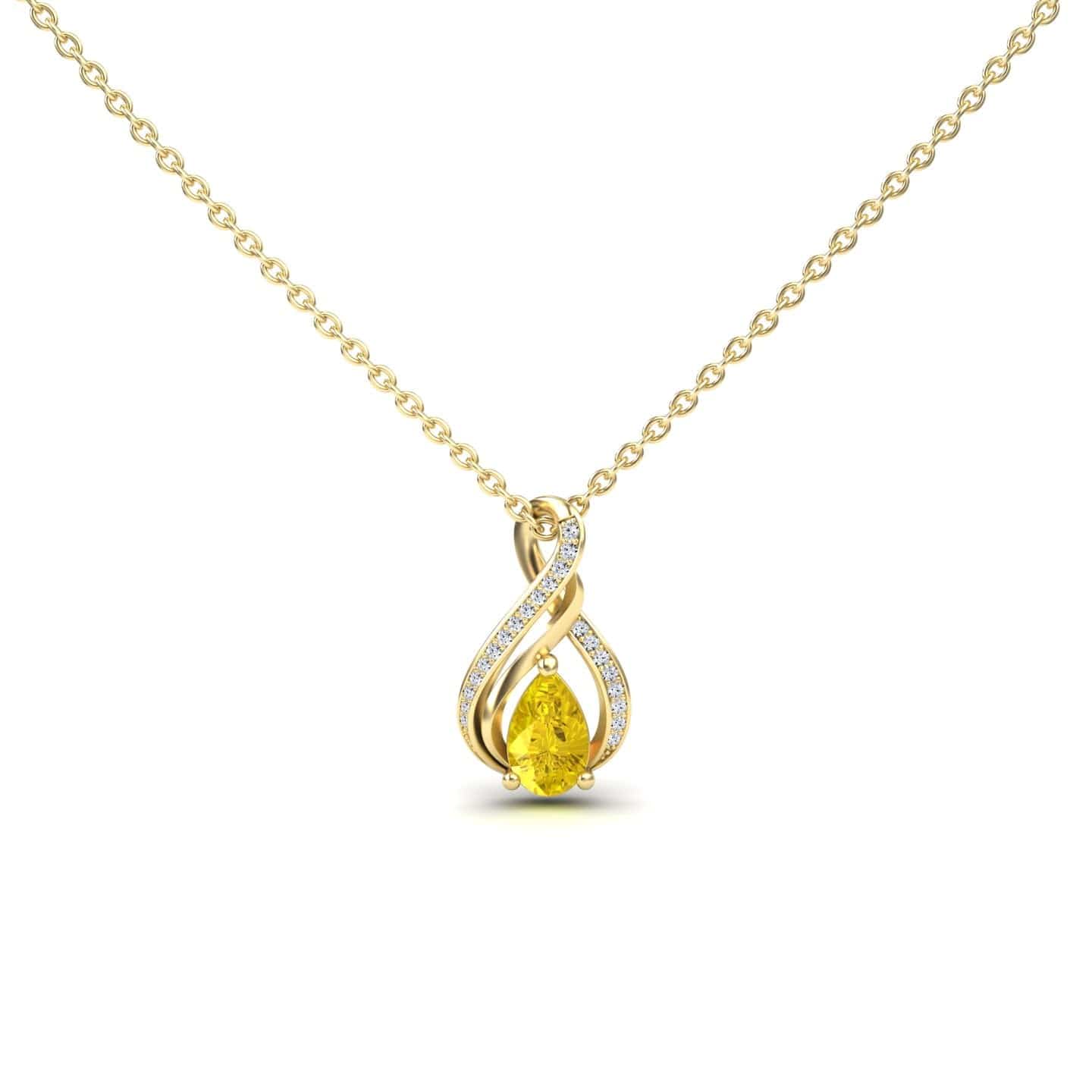 Yellow Sapphire & Diamond Infinity Twist Necklace - Maddison