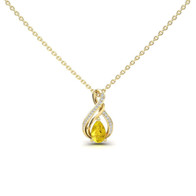 Yellow Sapphire & Diamond Infinity Twist Necklace