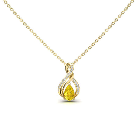 Yellow Sapphire & Diamond Infinity Twist Necklace - Maddison