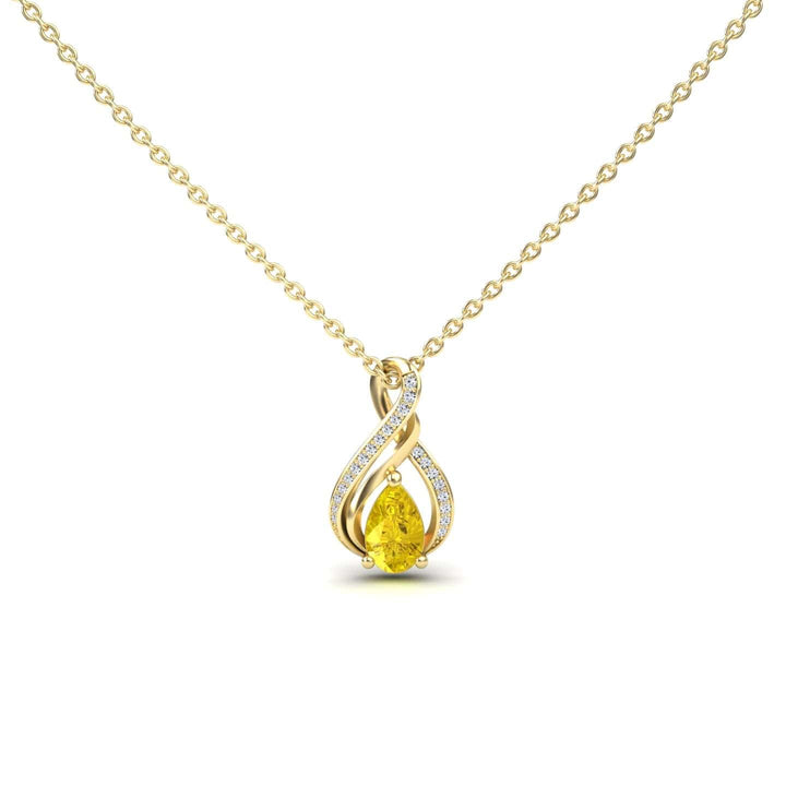 Yellow Sapphire & Diamond Infinity Twist Necklace - Maddison