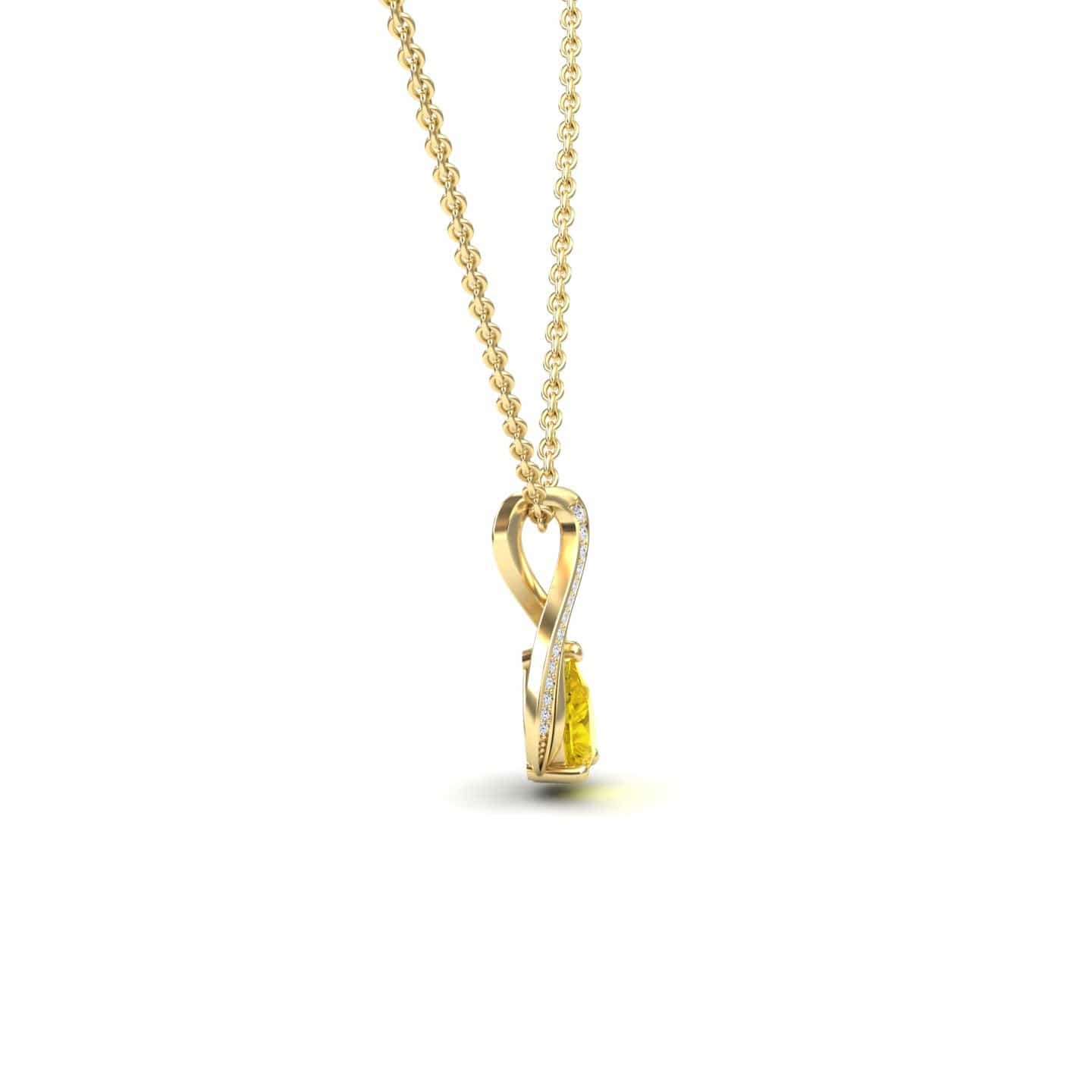 Yellow Sapphire & Diamond Infinity Twist Necklace - Maddison