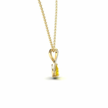Yellow Sapphire & Diamond Infinity Twist Necklace - Maddison