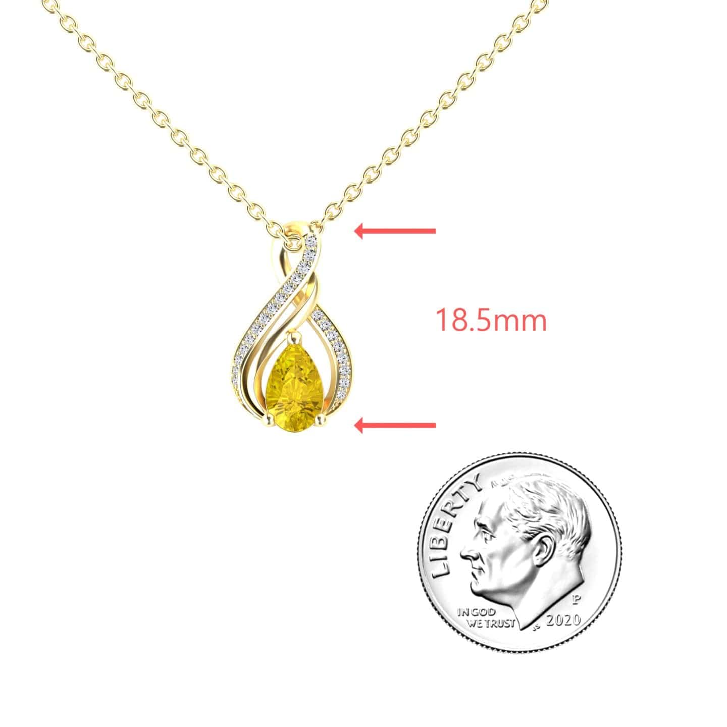 Yellow Sapphire & Diamond Infinity Twist Necklace - Maddison