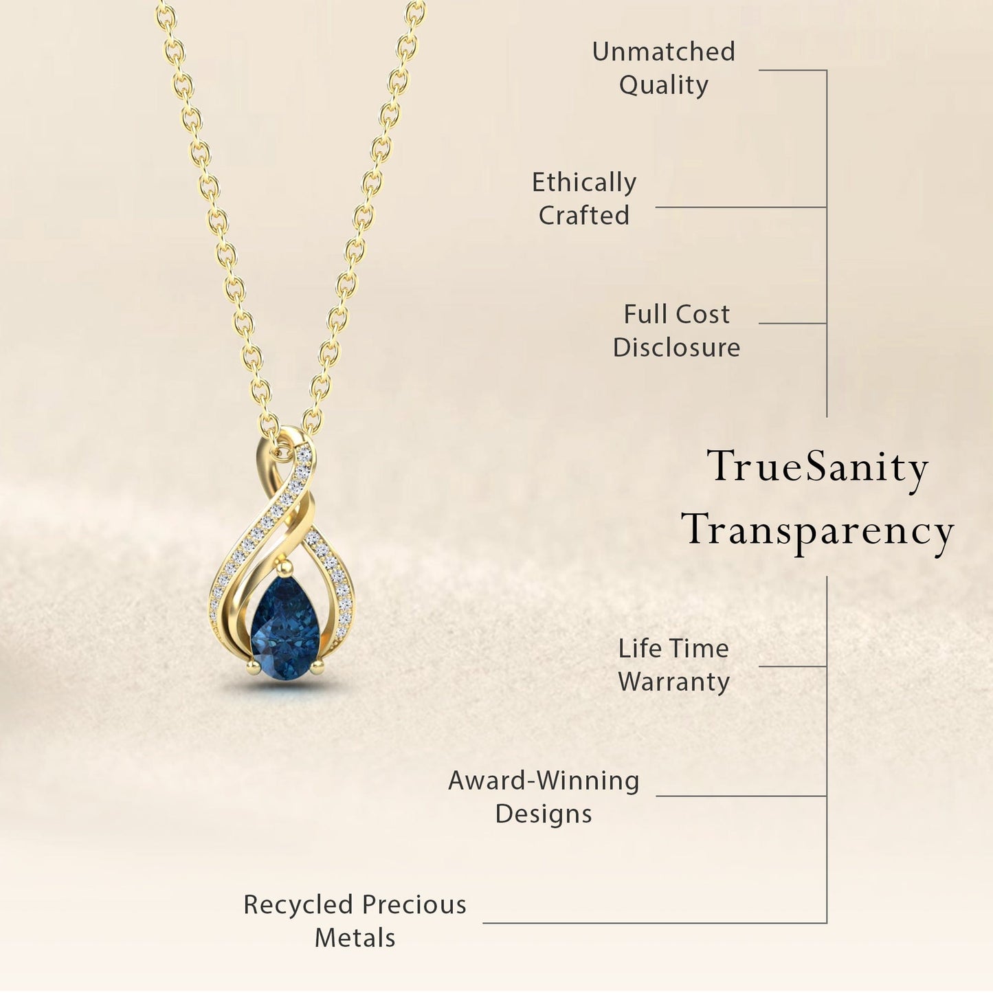 London Blue Topaz & Diamond Infinity Twist Necklace - Maddison