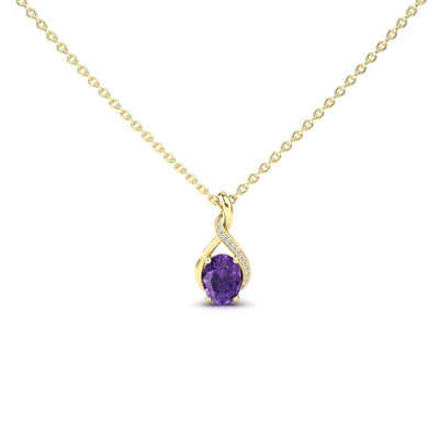 Amethyst & Diamond Swirl Necklace