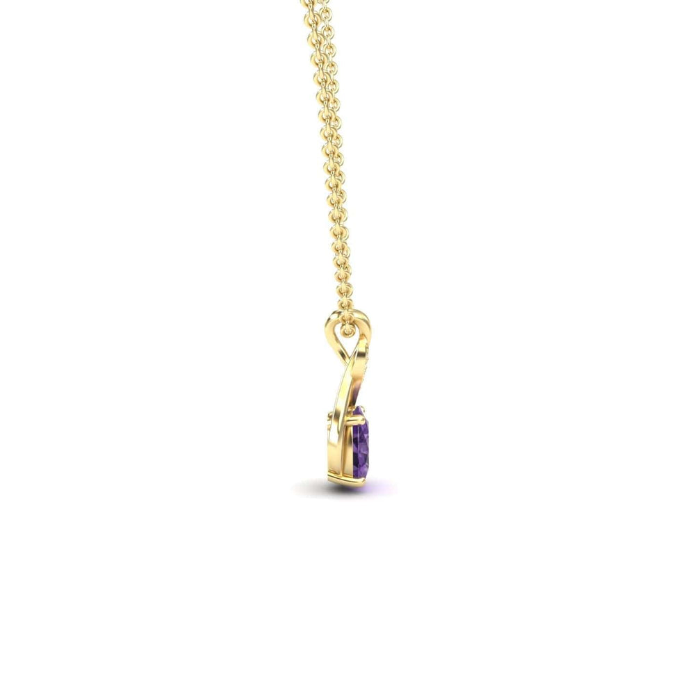 Amethyst & Diamond Swirl Necklace - Natalia
