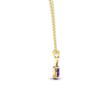 Amethyst & Diamond Swirl Necklace - Natalia