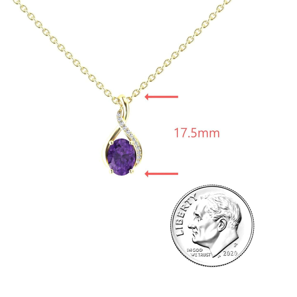Amethyst & Diamond Swirl Necklace - Natalia