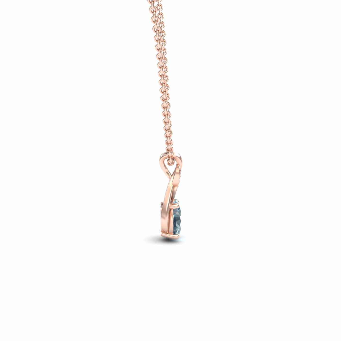 Aquamarine & Diamond Swirl Necklace - Natalia