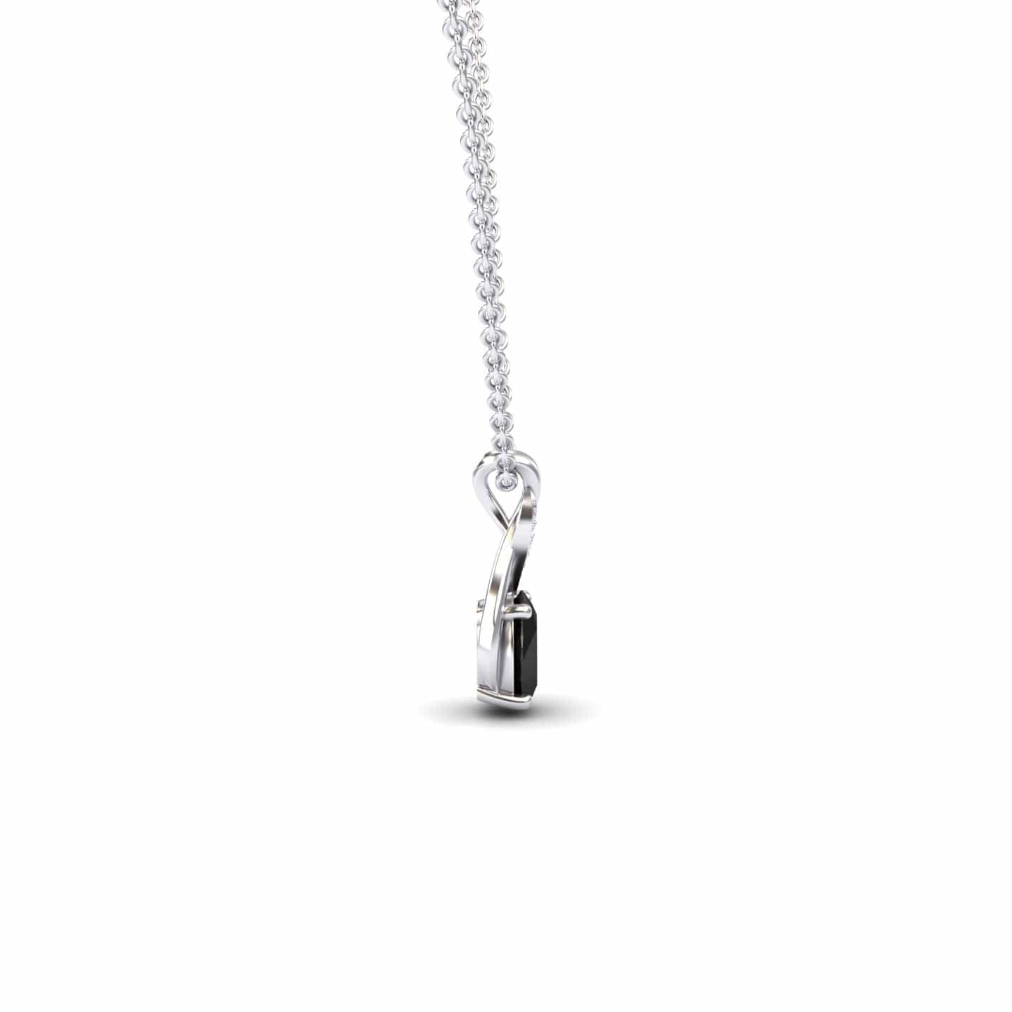 Black & White Diamond Swirl Necklace - Natalia